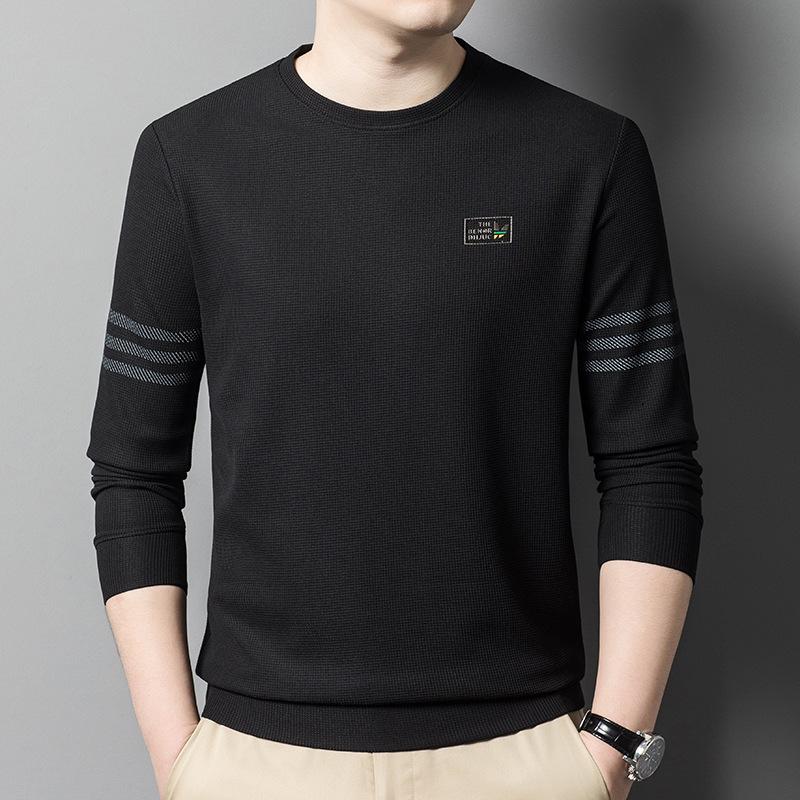 

Свитшот с круглым вырезом Мужская футболка Осень Новая Мода Принт Однотонная Базовая Футболка Топ для Молодых и Мужчин Среднего Возраста XXXXL