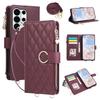 Crossbody Wrist Strap Leather Wallet Phone Case for Samsung S25 Edge S26 Ultra S24 S23 S22 S21 Plus Note 20 Flip Stand Cover