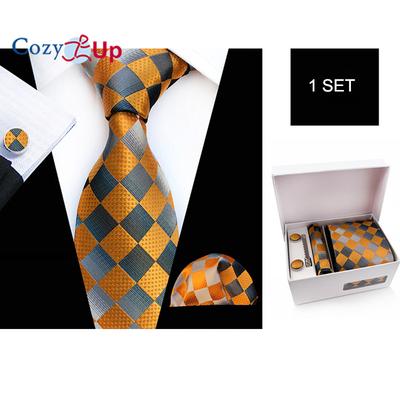 Conjunto de Corbatas para Hombre con Pañuelo de Bolsillo, Gemelos y Pinza para Corbata | Pañuelo de Corbata en Caja de Regalo para Boda
