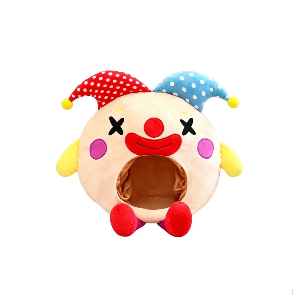 Soft Clown Costume Headpiece Red Nose Polka Dot Dressup Item