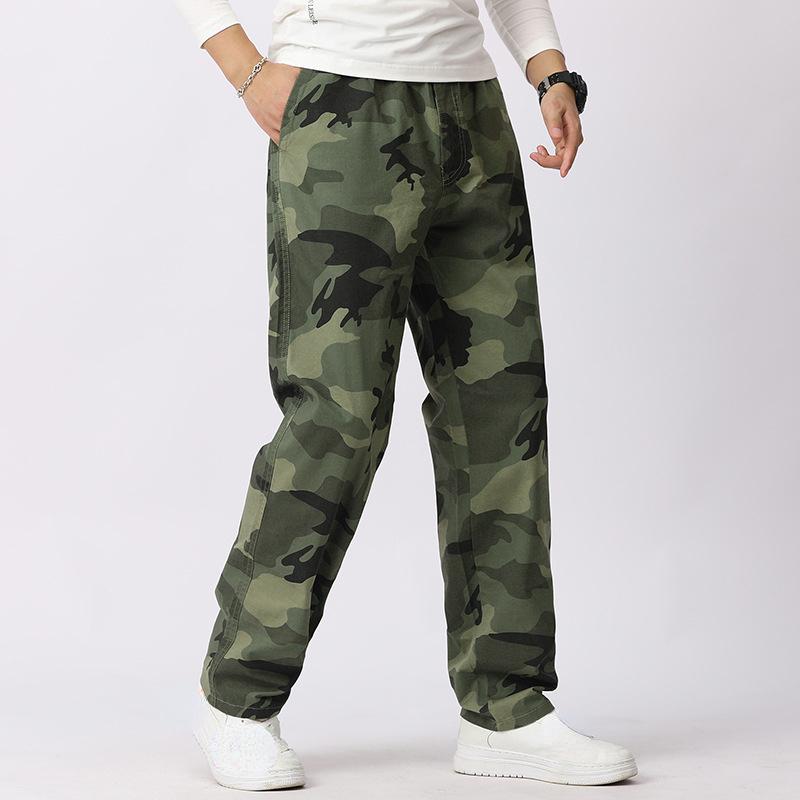 Men's Cotton Large Size Work Pants Men's Casual Straight Camouflage Work Pants Men's Fall Large Size Cotton Pants