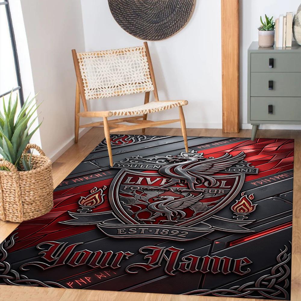 Liverpool Fc Customize Text Carpet Perfect For Outdoor Entryway Dormitory Hallway Antislip Rug Office Home Decor Spiritual Gift