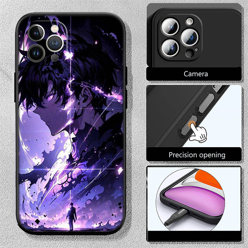 JO51 Solo Leveling Phone Case for iPhone 7 8 11 12 13 14 15 16 16E XS Pro Max XR X SE Samsung S20 S21 S22 S23 S24 FE Ultra Plus Lite S21S A55