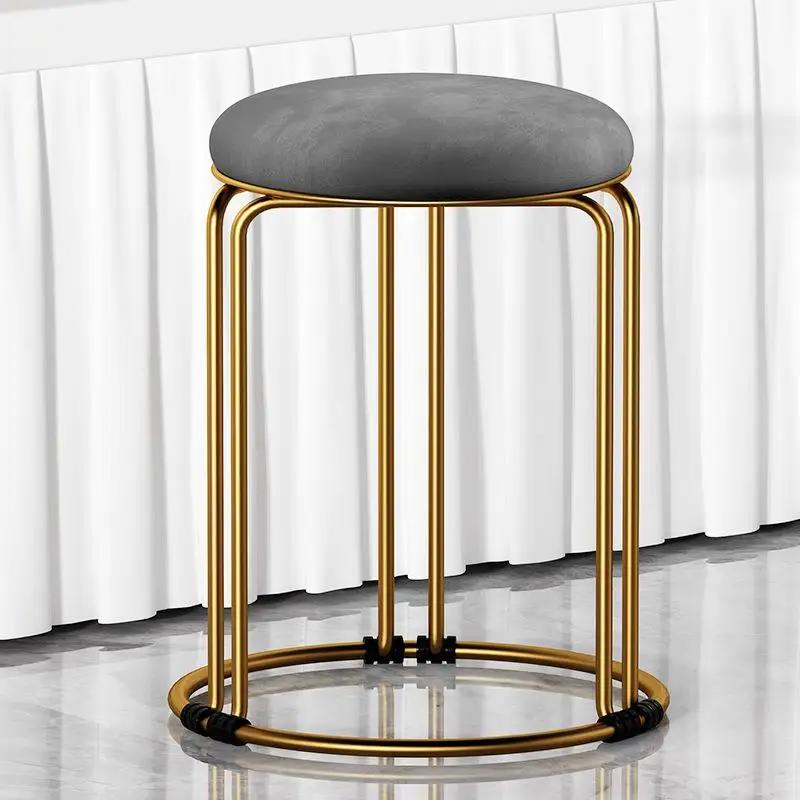 Rebar Round Stool Staable Soft Fabric Living Room Dining Table Bar Chair  Portable Lightweight Stool, Bedroom Dresser