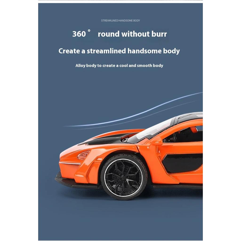 1/32 McLaren Senna Alloy Car Model Diecasts Metal Toy Vehicles Model Simulation Sound and Light Collection Kids Birthday Gifts