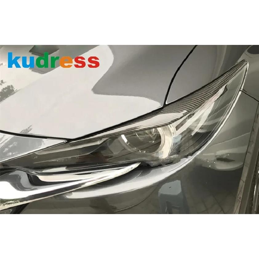 För Mazda CX-5 CX5 KF 2017-  2024 Kolfiber Bil Strålkastare Ögonbrynsskydd Dekorationslist Strålkastare Ögonlockslister Exteriör Tillbehör