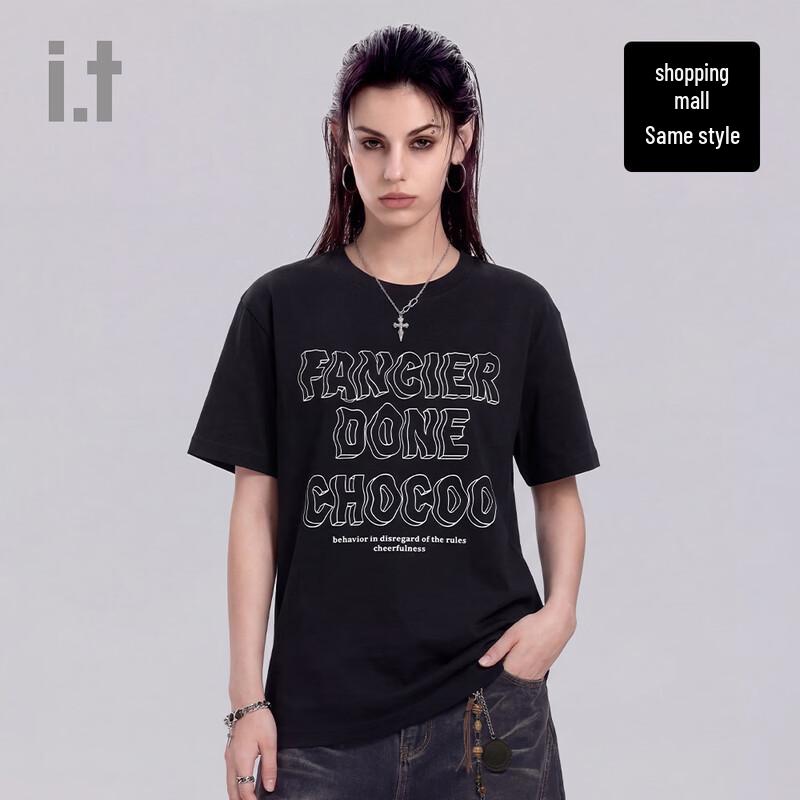 CHOCOOLATE i.t Unisex Hollow Print Dropped Shoulder T-Shirt 2XL