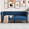 Vidaxl Chesterfield Sofa, Two-Seater, Blue, Upholstered In Fabric