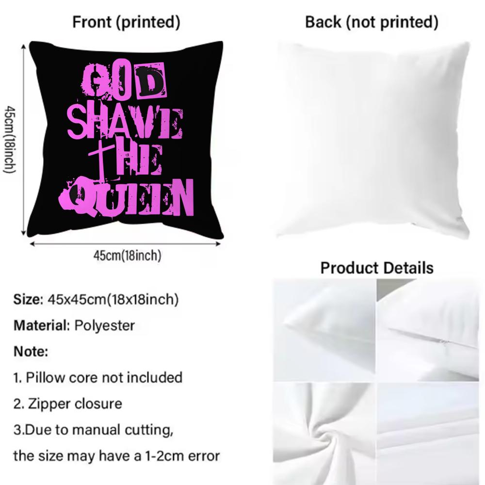 Brand S-Save The Queen Cushion Cover Multi-Scene Pillow Cover For Home & Car - Reversible, Soft & Durable For Daily Use