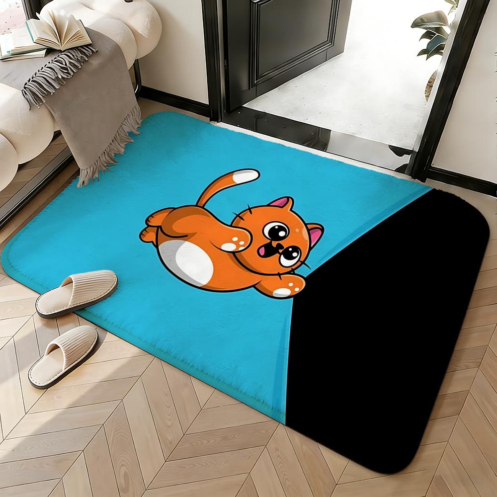 Peeking Cat Floor Mat Home Decor Doormat Bedroom Floor Mat Shower Carpet