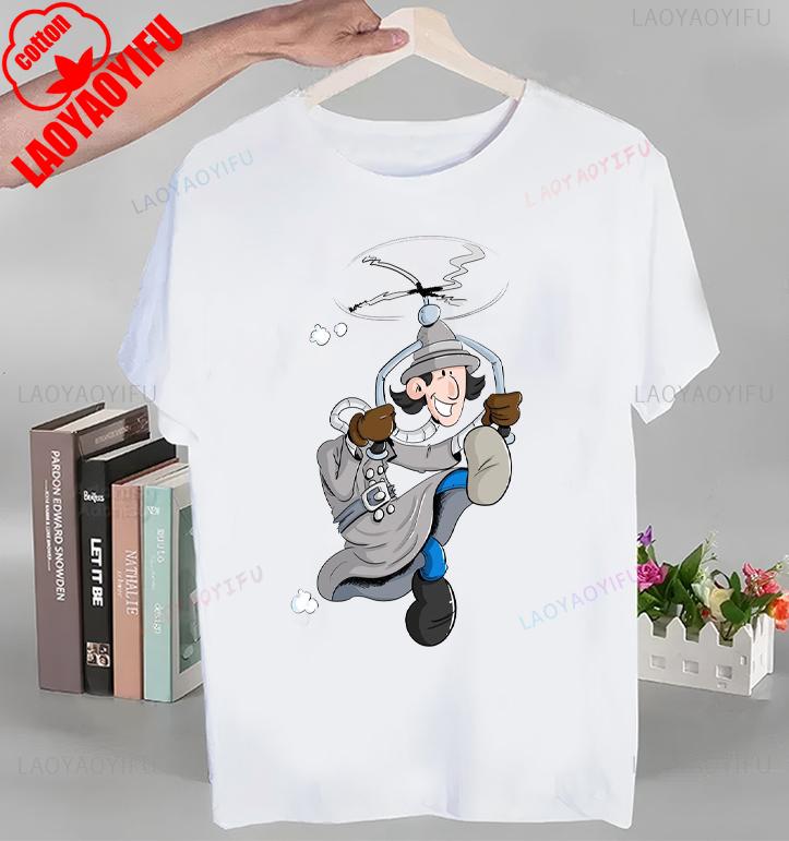 Animiertes Inspektor Gadget T-Shirt Oberteile Animiertes Inspektor Gadget T-Shirt Hochwertige Baumwolle