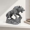 3D Printed Wolf Statue, Mechanical Style Wolf Figurine, Collectible Wolf Sculpture, Tabletop Ornament for Office Desk Shelf