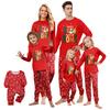 Matching Family Pajama Set Long Sleeve Round Neck Sleepwear for Women and Kids