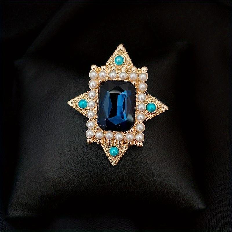 

Retro Square Rhinestone Brooch - Elegant Palace Style Design, Women s Luxury Jewelry, Ideal for Formal Occasions, Perfect Gift