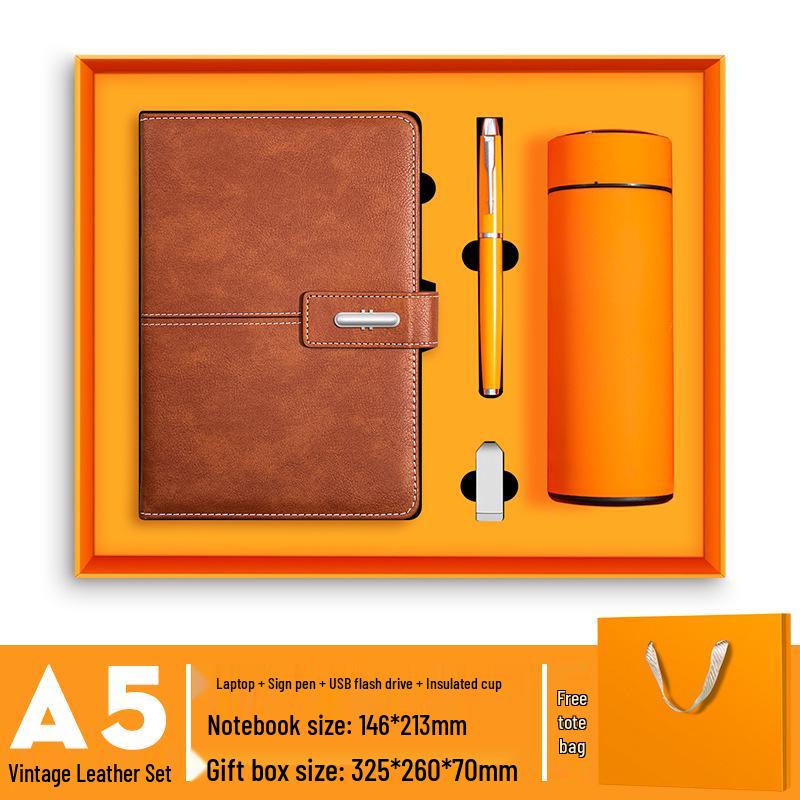 Set Regalo Blocco Note Business A5 Disponibile con Logo Personalizzato - Diario Ufficio di Alto Valore