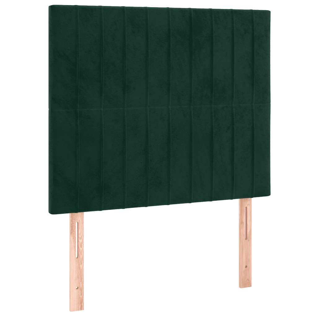 Box Spring Bed with Mattress Dark Green 100 x 200 cm Velvet
