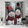 Christmas snowman printed curtains   Christmas decorations   bedroom and living room   home decoration   room decoration