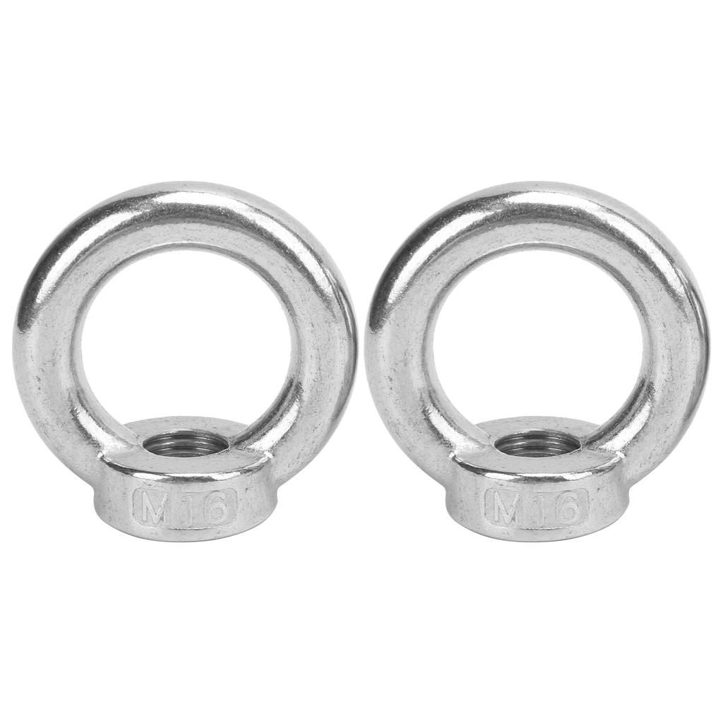 2pcs Eye Nuts Stainless Steel Lift for Ocean Industry Yachts Speedboats Motor Boats Passenger ShipsM16 700kg Load