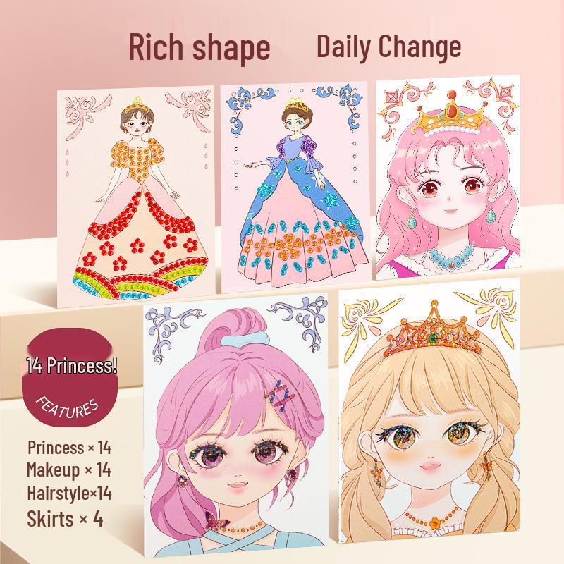 Princess Makeup Bag & Sticker Set - Cute DIY Dress-up Toy for Kids