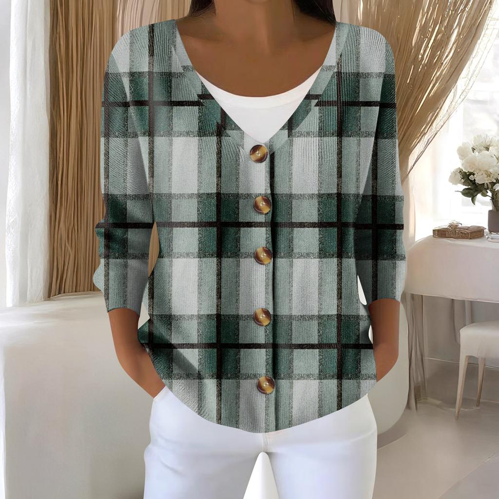 Women's Fashion Long Sleeve Christmas Snowman Snowflake Print Jacket Cardigan