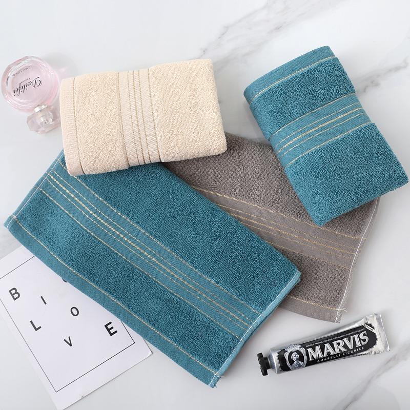 Thickened Cotton Towel with Strong Water Absorption Universal Towel for Adults and Children Solid ColorSkin Friendly Towel