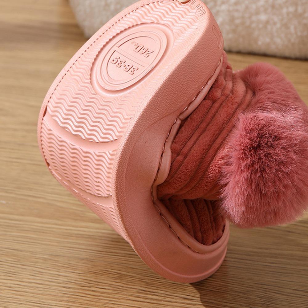 Leve chinelos de algodão para se manter aquecido no outono e no inverno, com sola grossa, e use calçados antiderrapantes para casais e sapatos de veludo de algodão.