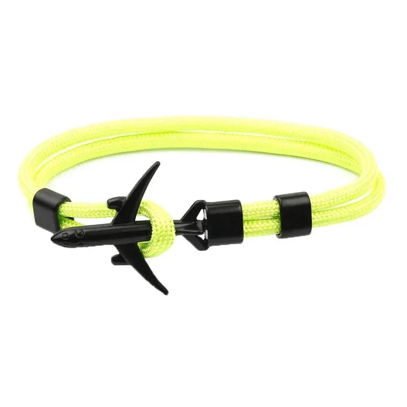Summer Hot Boeing Airplane Anchor Bracelet Men Nylon Rope Chain Charm Bracelets For Women Survival Aviation Style Sport Bracelet