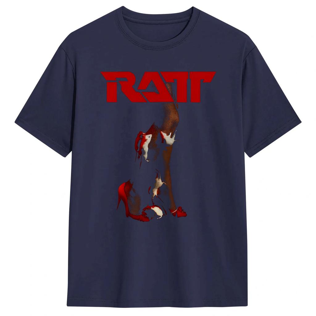 Casual T Shirt Summer Hair Metal Ratt Band Art Leisure TShirts Cotton Tee Shirt for Unisex Y2K Funny Plus Size Short Sleeve Tops