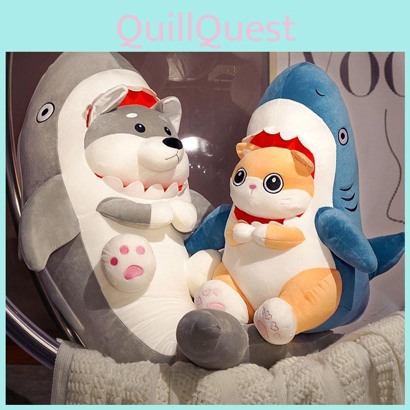 Shark Cat And Dog Plush Toy Soft And Cuddly Gift For Kids, Room Decoration