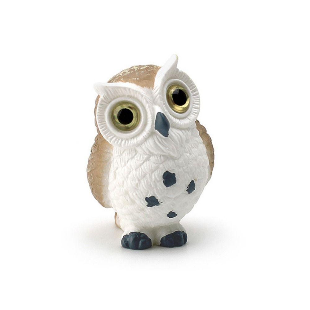 3pcs Funny Micro Landscape Simulation Owl Ornaments Resin Crafts Cartoon Owl Miniatures Cute Mini Ornaments Scene Decor