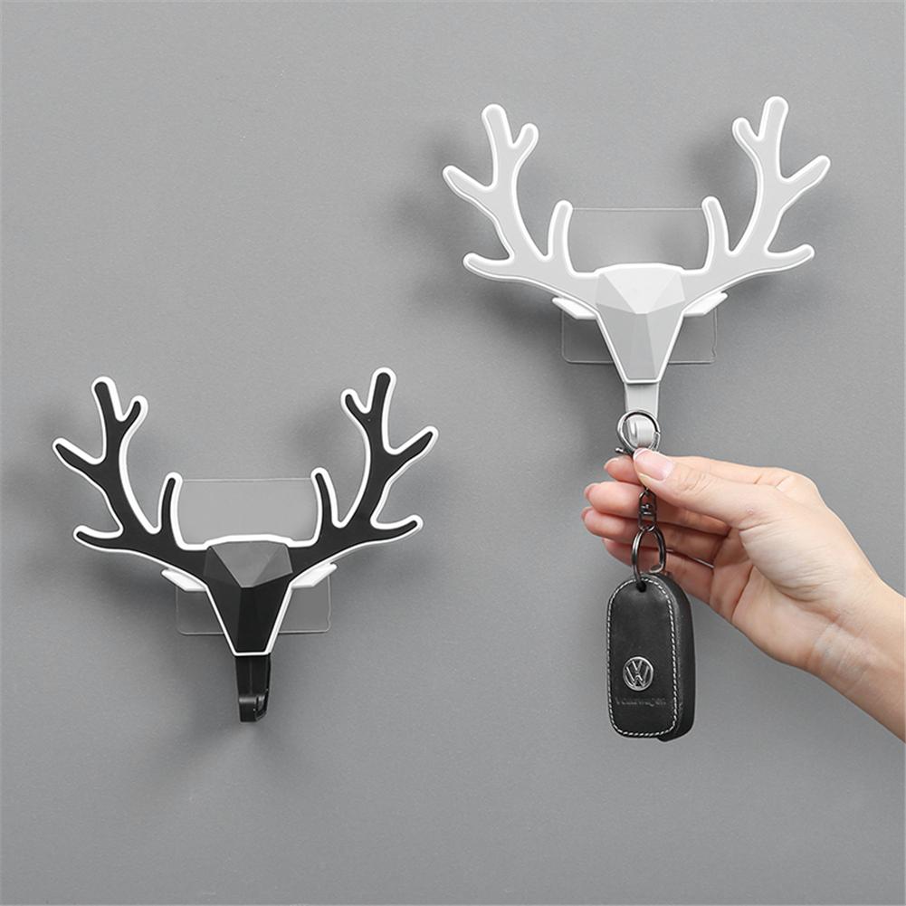 Schwarz Hirsch Horn Wand Hängen Haken 3D Elch Kopf Anhänger Rack-Home Wand Dekor