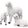 Bothyi Resin Figurine Lamb Ornament Decor for Garden Farm Yard Gifts Artificial Lamb Craft, 3 Lambs