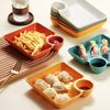 Large Square Dumpling Plate With Vinegar Space Snack Platter Creative Separated