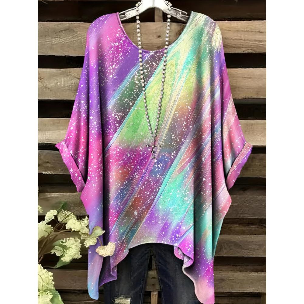 New 2025 T-Shirts for Women Gold Marble Print Versatile Machine Summer Comfort Short Sleeve Washable Bohemian Vintage Clothing