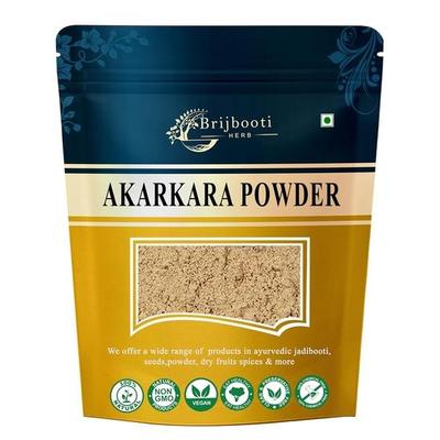 BIRJU MAHAVIR Akarkara Pulver - Anacyclus Pyrethrum Parietaria Wurzel Pulver, Natürlich, 100 Gramm (BMPL-520)