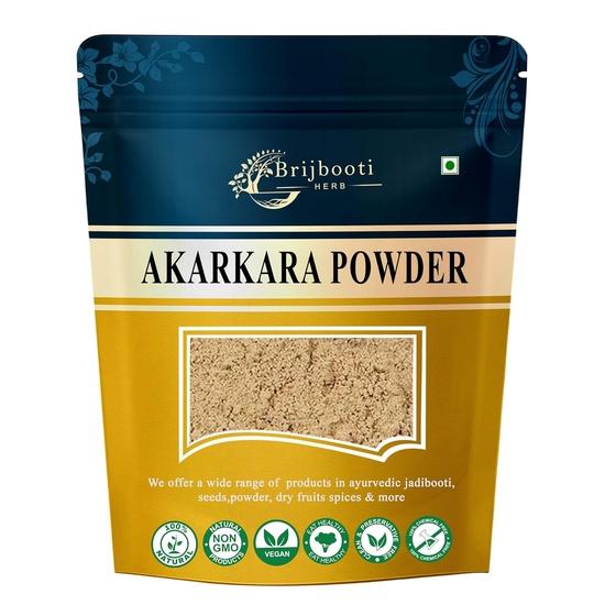 

BIRJU MAHAVIR 200 Gr Akarkara Powder - Anacyclus Pyrethrum Pellitory Root Powder, Natural (BMPL-521) 200GM