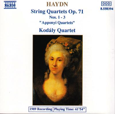 CD JOSEPH HAYDN - KODÁLY QUARTET - String Quartets Op. 71, Nos 1 - 3 " 8550394 Naxos 1990 Europe Classical Used