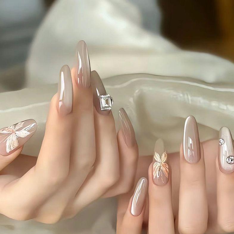 Handmade High-End Flash Diamond Nails: Boost Skin Glow with Pure Desire Style