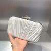 Elegant Satin Clutch Bag With Ruched Detail Small Square Evening Handbag Women Formal Dress Accessory