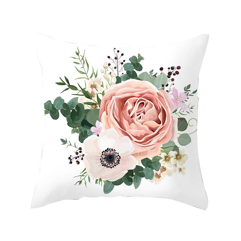 1Pcs New Rose Flower Print Cushion Pillow Cover Elegant Home Decorative Pillowcase Stylish Sofa Bed Throw Pillow Protector
