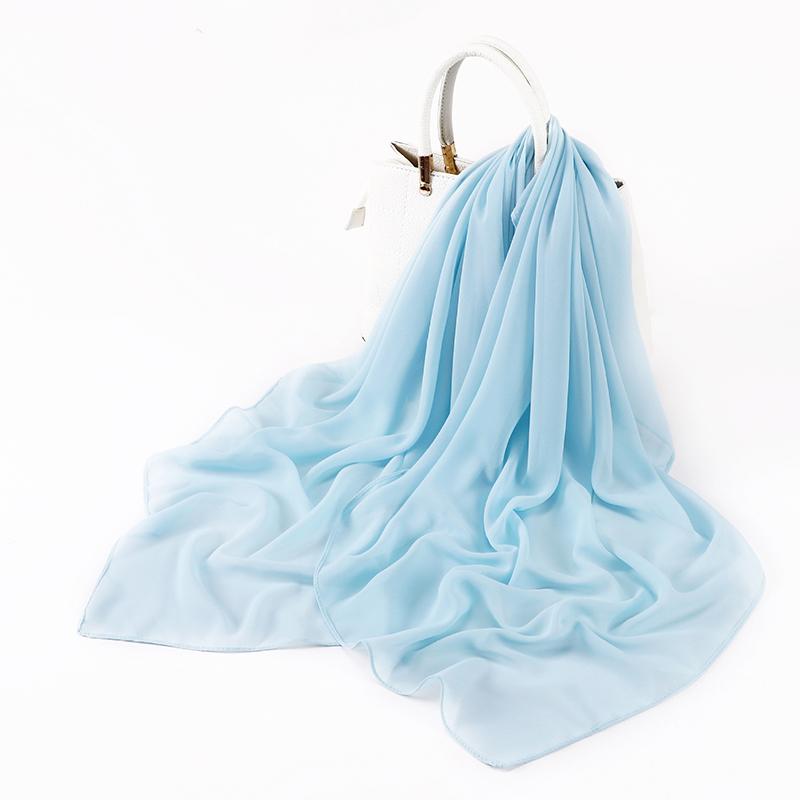Muslim Chiffon Hijab Scarf for Women Big Solid Color Head Wrap for Women Hijabs Scarves Ladies Muslim Veil Jersey Hijabs Turban