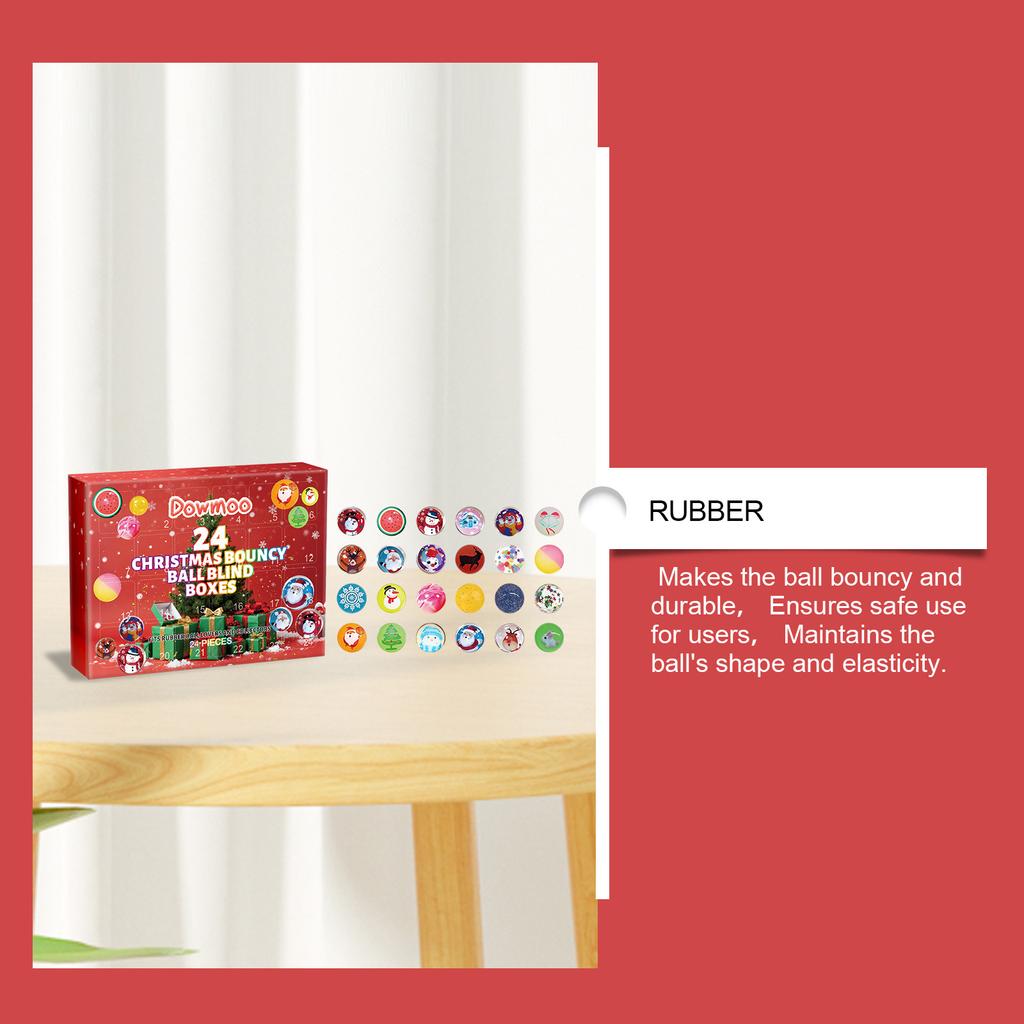 Dowmoo 24 Christmas bouncy ball blind boxes, holiday gifts suitable for game lovers, adult and children's toys