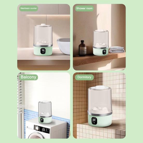 Portable Underwear Washer Rechargeable Cordless Mini Washing Machine Travel Laundry Machine Mini Washer with LED Display for Cleaning Underwear Small