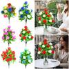 18 Heads Rose Artificial Flower Multicolor Silk Petals Simulation Flower Bouquet Green Leaves Photo Props Faux Flower
