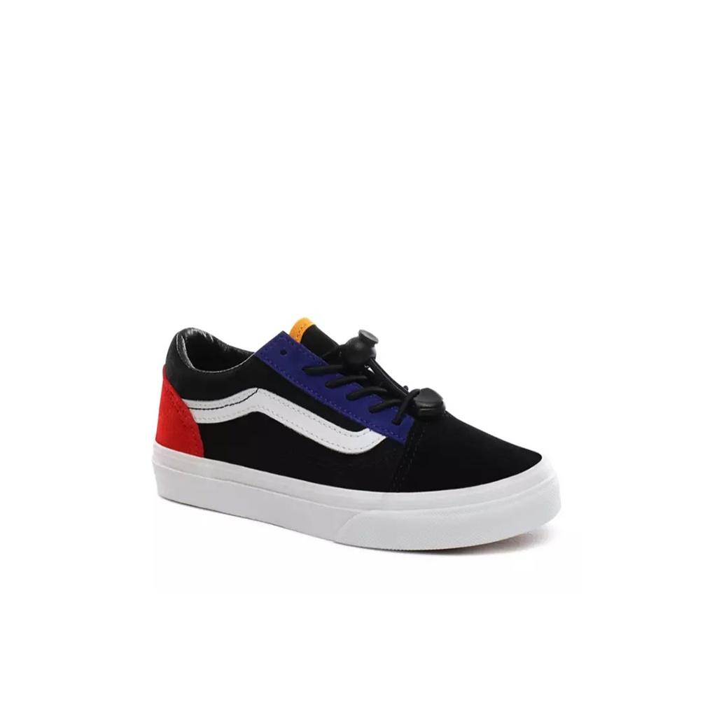Vans Old Skool Series Comfortable Casual Low Top Kids Skate Shoes Kids Sneakers Black Red VN0A4BUUTZ3