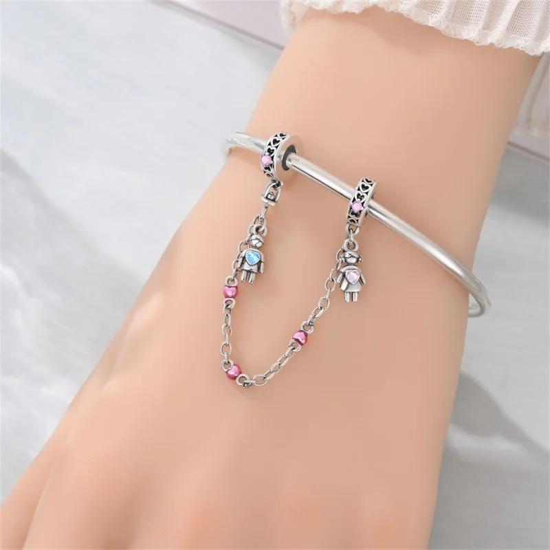 Nuovi Charm Ciondoli Cuore Rosa in Argento 925 per Bracciale Collana Gioielli Fai da Te Regalo di San Valentino per Lei