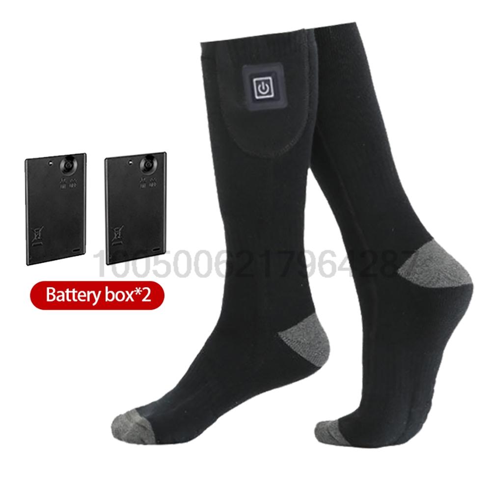 Winter Heated Socks Battery Case Thermal Socks Men s Women s Heating Foot Warmer Electric Socks Warm Sock Cycling Ski Heated Socks Black