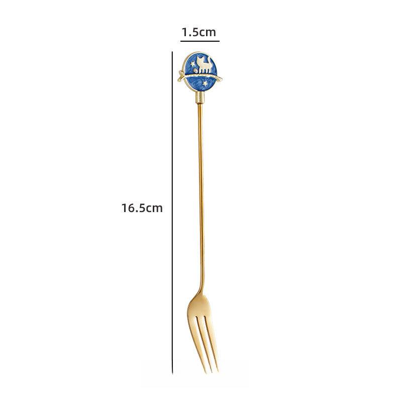 Creative Cartoon Animal Floral Spoon & Fork, Mirror Polished 304 Stainless Steel Dessert Coffee Stirrer
