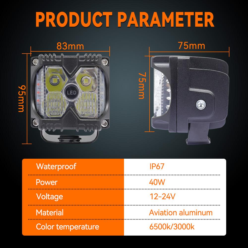 LELANPU Werklamp Strobo Car Accessories Truck Aux Verstraler Grille Combo Beam Flood Spot Pod Working Off-road LED Work Light