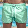 Men Shorts Pure Colors Soft Fabric Drawstring Elastic Waist Loose Type Men Trunks Beachwear